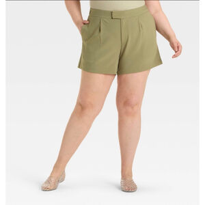 🫒 Women’s High-Rise Tailored Shorts – A New Day™ Olive Size 17 | NWT